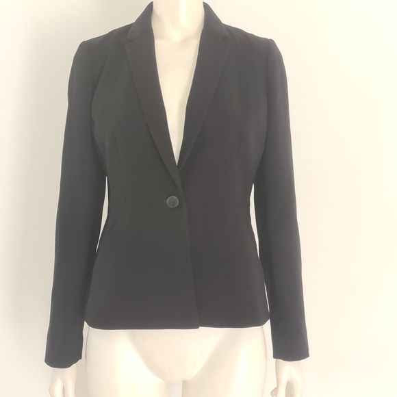 HOBBS Black Blazer Jacket Size UK 12 EU 40 Double-Breasted Formal Office Party - Picture 7 of 8
